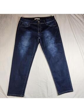 Denim Diva Skinny Jeans Size 22 Dark Wash Mid Rise Stretch Plus Size Denim Pants